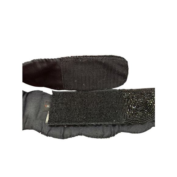 Vintage Morgan Taylor Black Beaded Belt 37” Flapper Western Glam Elastic M/L - Picture 4 of 9